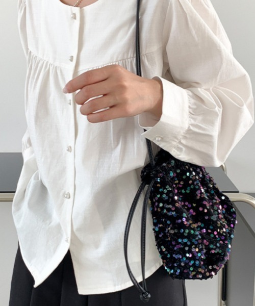 tood.(トード)の「【tood.】スパンコール 巾着ポシェット ショルダーバッグ(ショルダーバッグ・レディース・ブラック/マルチ/シルバー・FREE)」の11枚目の写真