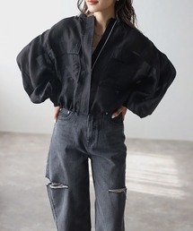 本日限定！【美品】バンヤードストーム リネンスラブ シアーブルゾン ジップアップ ニュアンス NewAnce Swing Top Blouson / スウィングトップ