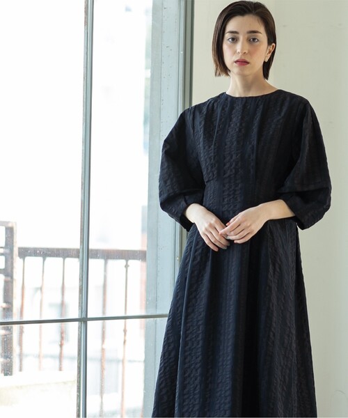 OPAQUE.CLIP（オペークドットクリップ）の「◆サッカーチェックタックフレアワンピース【洗える】（ワンピース・レディース・ブルー系その他/ブラック・36/42/40/38）」の19枚目の写真