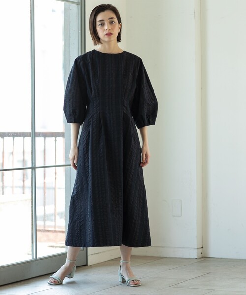 OPAQUE.CLIP（オペークドットクリップ）の「◆サッカーチェックタックフレアワンピース【洗える】（ワンピース・レディース・ブルー系その他/ブラック・36/42/40/38）」の20枚目の写真