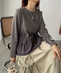 antic rag | シャーリングティアードペプラムプルオーバー(Tシャツ/カットソー)