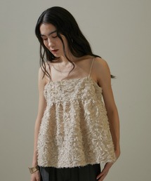 SALON adam et rope' | KIRYUコーラルフラワーカットジャガードキャミソール【セットアップ対応】(キャミソール)