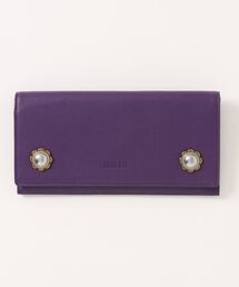 新品 パープル アナスイ 長財布 ANNA SUI ヴィンテージボタン 定価24,200円【新品】アナスイ ヴィンテージボタン がま口折り