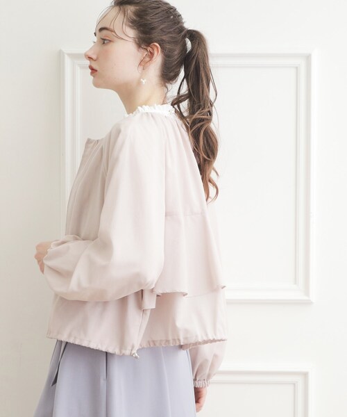 Couture broochうす軽アウターバックフリルシアーブルゾン　36 couture brooch（クチュールブローチ）の「◇【ロングシーズン