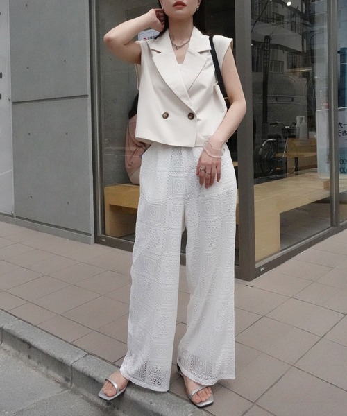 CORNERS（コーナーズ）の「クロップドベスト（ベスト・レディース・チャコールグレー/アイボリー/ブラック・M）」の16枚目の写真