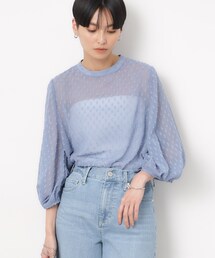 OPAQUE.CLIP | シアーフリンジドットタックスリーブブラウス【洗濯機洗い可】(シャツ/ブラウス)