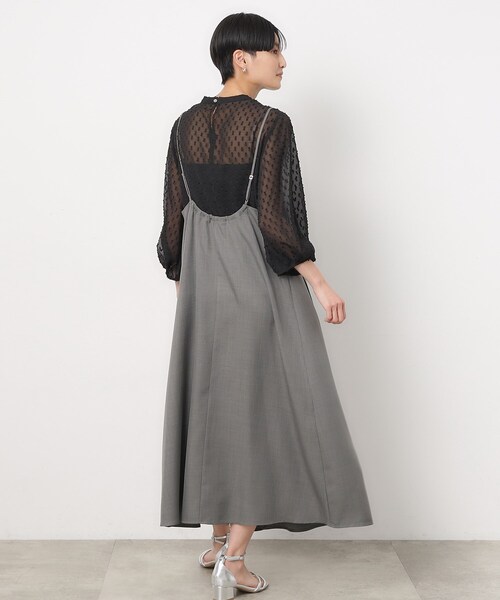 OPAQUE.CLIP（オペークドットクリップ）の「◆シアーフリンジドットタックスリーブブラウス【洗濯機洗い可】（シャツ/ブラウス・レディース・ライトブルー/ブラック/オフホワイト・42/40/38）」の10枚目の写真