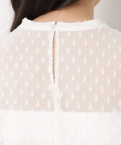 OPAQUE.CLIP（オペークドットクリップ）の「◆シアーフリンジドットタックスリーブブラウス【洗濯機洗い可】（シャツ/ブラウス・レディース・ライトブルー/ブラック/オフホワイト・42/40/38）」の20枚目の写真