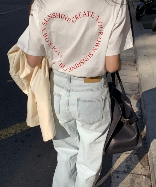 LAC-VERT(ラック・ヴェール)の「ハートロゴバックプリントTシャツ(Tシャツ/カットソー・レディース・グリーン/レッド/ブラック・FREE)」の4枚目の写真