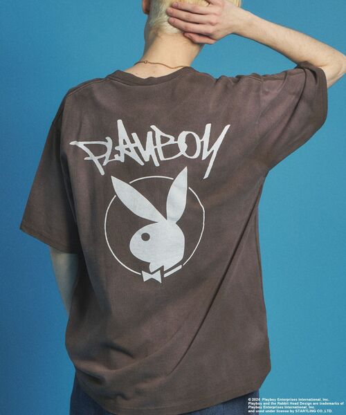 PLAYBOY（プレイボーイ）の「【SEQUENZ（シークエンズ）】PB O.G LOGO FADE S/S TEE / フェード加工 ヴィンテージ Tシャツ プリント 半袖（Tシャツ/カットソー・メンズ・ブラック/ブルー/ライトグレー/ダークブラウン/グリーン系その他5・MEDIUM/LARGE/X-LARGE）」の13枚目の写真