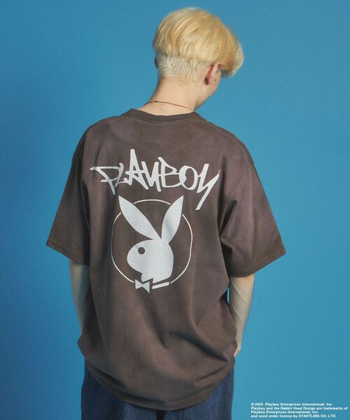 PLAYBOY（プレイボーイ）の「【SEQUENZ（シークエンズ）】PB O.G LOGO FADE S/S TEE / フェード加工 ヴィンテージ Tシャツ プリント 半袖（Tシャツ/カットソー・メンズ・ブラック/ブルー/ライトグレー/ダークブラウン/グリーン系その他5・MEDIUM/LARGE/X-LARGE）」の20枚目の写真