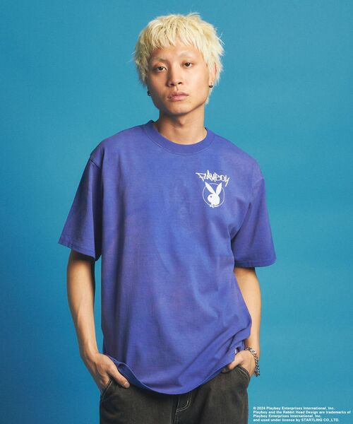 PLAYBOY（プレイボーイ）の「【SEQUENZ（シークエンズ）】PB O.G LOGO FADE S/S TEE / フェード加工 ヴィンテージ Tシャツ プリント 半袖（Tシャツ/カットソー・メンズ・ブラック/ブルー/ライトグレー/ダークブラウン/グリーン系その他5・MEDIUM/LARGE/X-LARGE）」の22枚目の写真