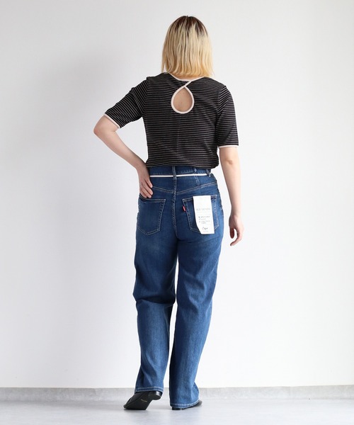 cepo(セポ)の「バックオープンボーダーTee(Tシャツ/カットソー・レディース・オレンジ/オフホワイト/ブラック・M)」の18枚目の写真