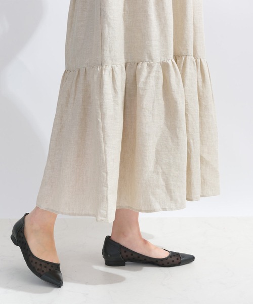 PICCIN（ピッチン）の「バックリボンティアードリネンワンピース（ワンピース・レディース・ベージュ/ネイビー/ピンク・M）」の10枚目の写真