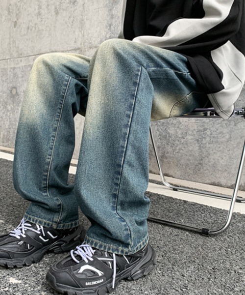 NOWLE（ノウル）の「【NOWLE】ヴィンテージ風 ワイドデニム パンツ（デニムパンツ・メンズ・ダークインディゴブルー・LARGE/X-LARGE/MEDIUM）」の7枚目の写真