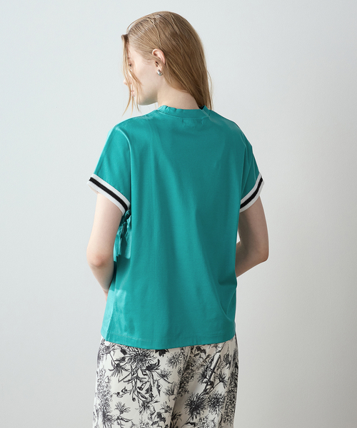 LE SOUK HOLIDAY(ルスークホリデー)の「【接触冷感】袖テープモックネックTシャツ(Tシャツ/カットソー・レディース・グリーン/ピンク/カーキ/オフホワイト/ベージュ・L/M)」の9枚目の写真