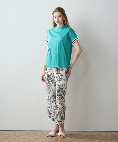 LE SOUK HOLIDAY(ルスークホリデー)の「【接触冷感】袖テープモックネックTシャツ(Tシャツ/カットソー・レディース・グリーン/ピンク/カーキ/オフホワイト/ベージュ・L/M)」の14枚目の写真