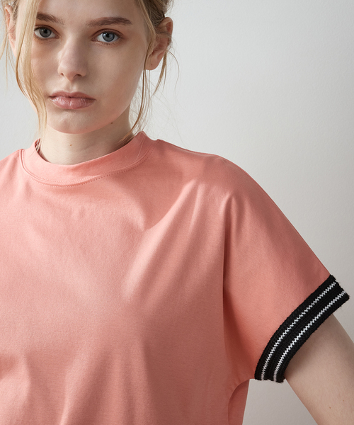 LE SOUK HOLIDAY(ルスークホリデー)の「【接触冷感】袖テープモックネックTシャツ(Tシャツ/カットソー・レディース・グリーン/ピンク/カーキ/オフホワイト/ベージュ・L/M)」の18枚目の写真