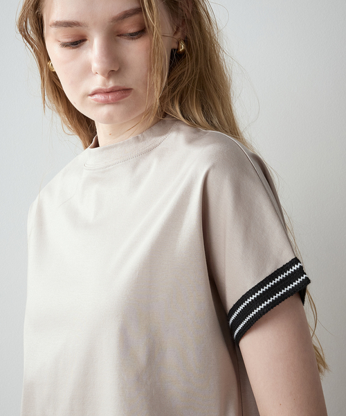 LE SOUK HOLIDAY(ルスークホリデー)の「【接触冷感】袖テープモックネックTシャツ(Tシャツ/カットソー・レディース・グリーン/ピンク/カーキ/オフホワイト/ベージュ・L/M)」の22枚目の写真