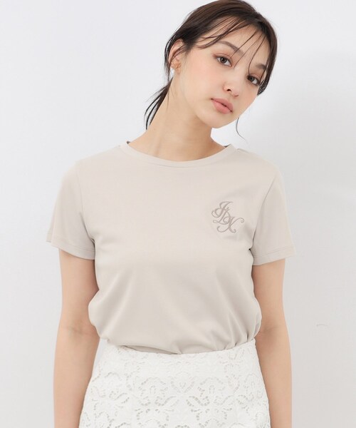 定価14,300円★希少★新品★カデュネ　エンブレム刺繍Tシャツ　グレー セール】UV エンブレム刺繍コットンTシャツ【接触冷感/洗濯機