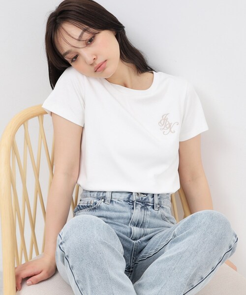セール】UV エンブレム刺繍コットンTシャツ【接触冷感/洗濯機