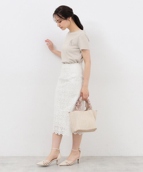 index（インデックス）の「◆UV エンブレム刺繍コットンTシャツ【接触冷感/洗濯機洗い可】（Tシャツ/カットソー・レディース・ホワイト系9/ブラック/オフホワイト/ナチュラル・36/38/40/42）」の16枚目の写真