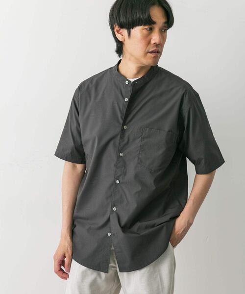 URBAN RESEARCH DOORS（アーバンリサーチドアーズ）の「L/T タイプライター バンドカラーシャツ（シャツ/ブラウス・メンズ・チャコールグレー/ライトブルー/ブラウン・LARGE/MEDIUM）」の2枚目の写真