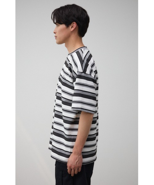 AZUL by moussy（アズールバイマウジー）の「リップルジャガードボーダービッグTシャツ（Tシャツ/カットソー・メンズ・ブルー系その他/ベージュ系その他/ホワイト系その他・FREE）」の8枚目の写真