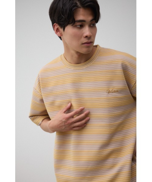AZUL by moussy（アズールバイマウジー）の「リップルジャガードボーダービッグTシャツ（Tシャツ/カットソー・メンズ・ブルー系その他/ベージュ系その他/ホワイト系その他・FREE）」の22枚目の写真
