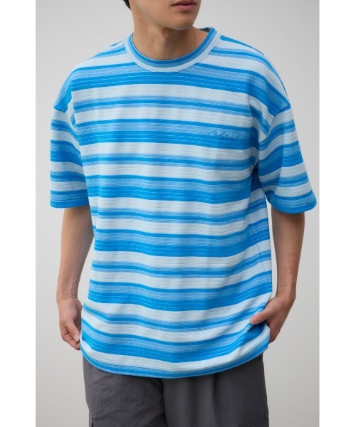 AZUL by moussy（アズールバイマウジー）の「リップルジャガードボーダービッグTシャツ（Tシャツ/カットソー・メンズ・ブルー系その他/ベージュ系その他/ホワイト系その他・FREE）」の19枚目の写真