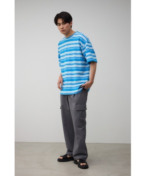 AZUL by moussy（アズールバイマウジー）の「リップルジャガードボーダービッグTシャツ（Tシャツ/カットソー・メンズ・ブルー系その他/ベージュ系その他/ホワイト系その他・FREE）」の21枚目の写真