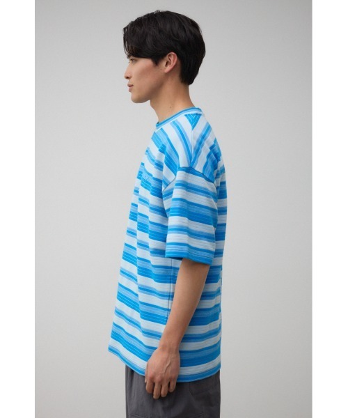 AZUL by moussy（アズールバイマウジー）の「リップルジャガードボーダービッグTシャツ（Tシャツ/カットソー・メンズ・ブルー系その他/ベージュ系その他/ホワイト系その他・FREE）」の11枚目の写真