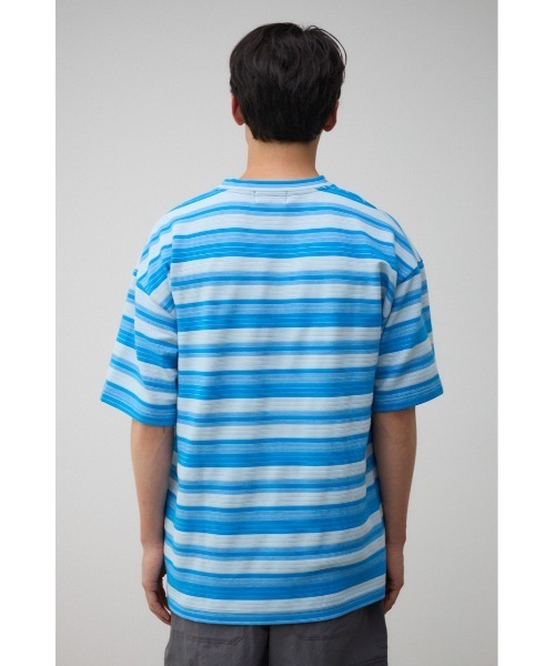 AZUL by moussy（アズールバイマウジー）の「リップルジャガードボーダービッグTシャツ（Tシャツ/カットソー・メンズ・ブルー系その他/ベージュ系その他/ホワイト系その他・FREE）」の12枚目の写真