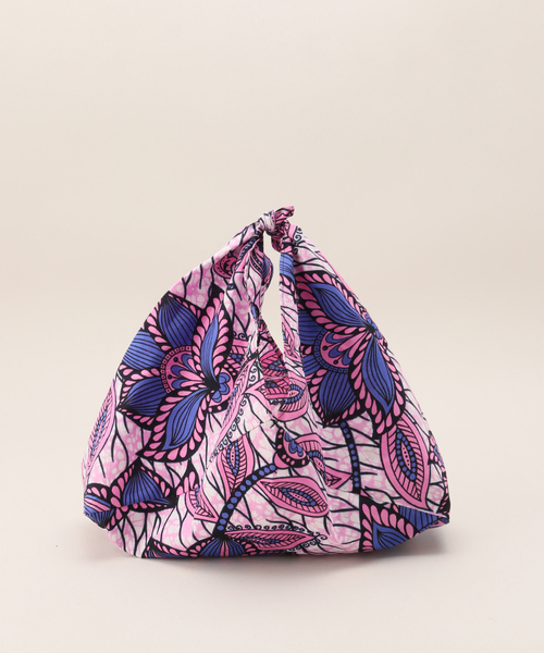 B.C STOCK（ベーセーストック）の「AFRICAN SQUARE/アフリカンスクエア 別注 パーニュアヅマブクロ（ハンドバッグ・レディース・レッド/ピンク/ブルー/グリーン・FREE）」の4枚目の写真