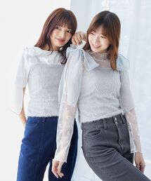 MAJESTIC LEGON | ラメリボンプードルビスチェ(キャミソール)