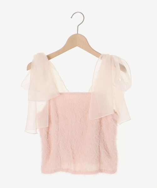 MAJESTIC LEGON（マジェスティックレゴン）の「ラメリボンプードルビスチェ（キャミソール・レディース・ホワイト系その他/ピンク/ライトグレー/ブラック/グレー系その他・MEDIUM）」の6枚目の写真