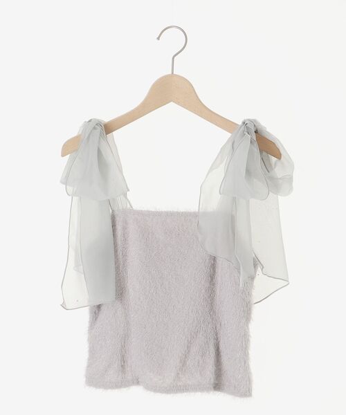 MAJESTIC LEGON（マジェスティックレゴン）の「ラメリボンプードルビスチェ（キャミソール・レディース・ホワイト系その他/ピンク/ライトグレー/ブラック/グレー系その他・MEDIUM）」の8枚目の写真