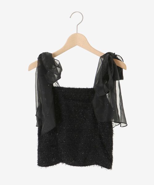 MAJESTIC LEGON（マジェスティックレゴン）の「ラメリボンプードルビスチェ（キャミソール・レディース・ホワイト系その他/ピンク/ライトグレー/ブラック/グレー系その他・MEDIUM）」の9枚目の写真