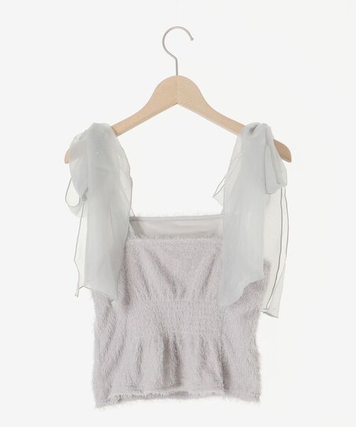 MAJESTIC LEGON（マジェスティックレゴン）の「ラメリボンプードルビスチェ（キャミソール・レディース・ホワイト系その他/ピンク/ライトグレー/ブラック/グレー系その他・MEDIUM）」の10枚目の写真