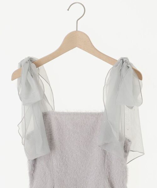 MAJESTIC LEGON（マジェスティックレゴン）の「ラメリボンプードルビスチェ（キャミソール・レディース・ホワイト系その他/ピンク/ライトグレー/ブラック/グレー系その他・MEDIUM）」の11枚目の写真