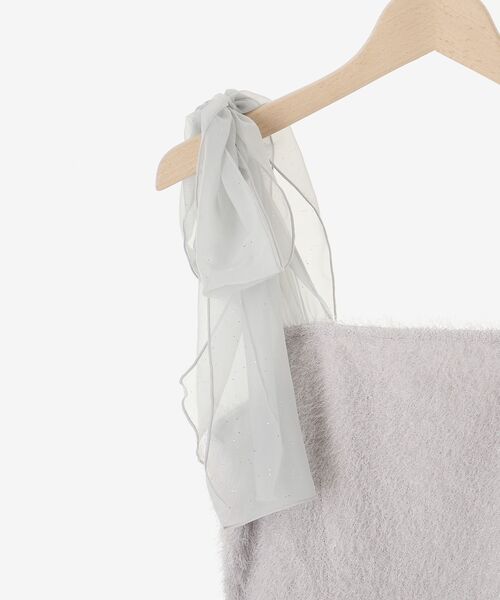 MAJESTIC LEGON（マジェスティックレゴン）の「ラメリボンプードルビスチェ（キャミソール・レディース・ホワイト系その他/ピンク/ライトグレー/ブラック/グレー系その他・MEDIUM）」の12枚目の写真