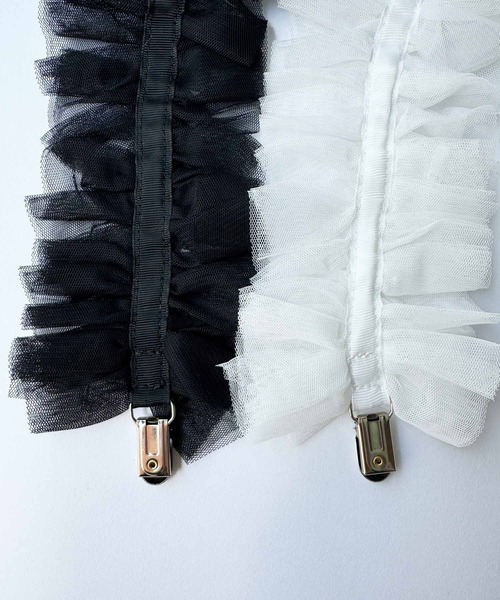 PICCIN（ピッチン）の「チュールフリルサスペンダー（2本組）（サスペンダー・レディース・オフホワイト/ブラック・FREE）」の18枚目の写真