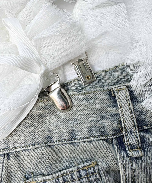 PICCIN（ピッチン）の「チュールフリルサスペンダー（2本組）（サスペンダー・レディース・オフホワイト/ブラック・FREE）」の21枚目の写真