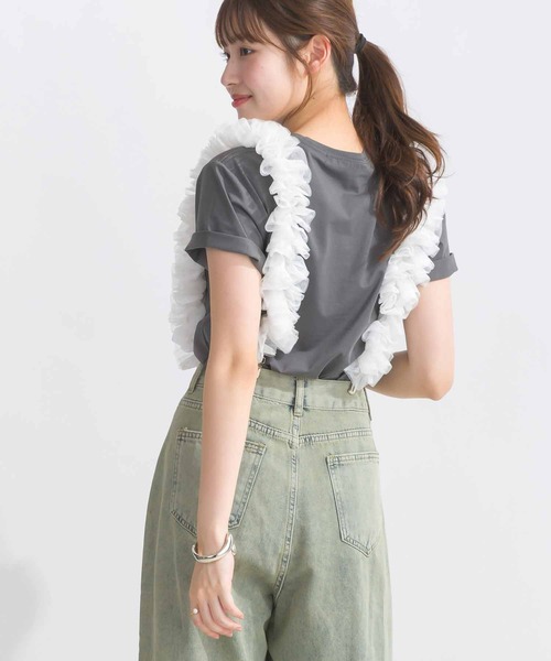 PICCIN（ピッチン）の「チュールフリルサスペンダー（2本組）（サスペンダー・レディース・オフホワイト/ブラック・FREE）」の5枚目の写真