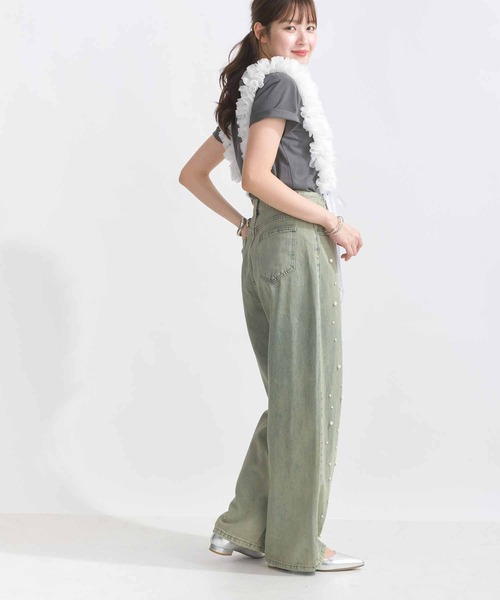 PICCIN（ピッチン）の「チュールフリルサスペンダー（2本組）（サスペンダー・レディース・オフホワイト/ブラック・FREE）」の8枚目の写真