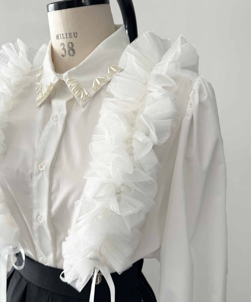 PICCIN（ピッチン）の「チュールフリルサスペンダー（2本組）（サスペンダー・レディース・オフホワイト/ブラック・FREE）」の11枚目の写真