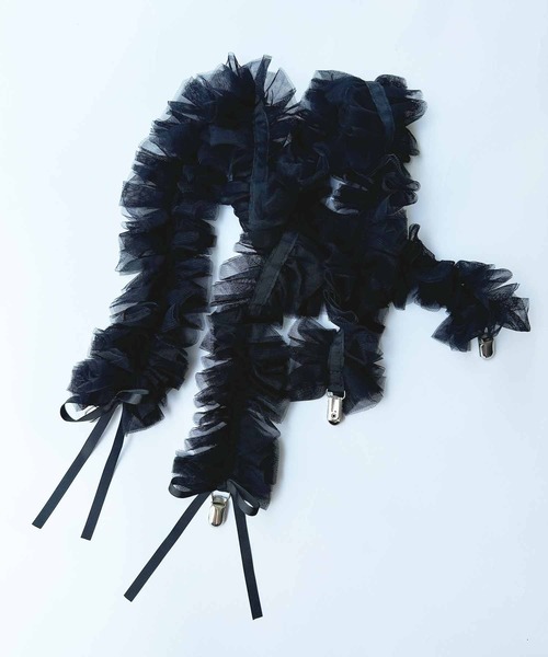 PICCIN（ピッチン）の「チュールフリルサスペンダー（2本組）（サスペンダー・レディース・オフホワイト/ブラック・FREE）」の22枚目の写真