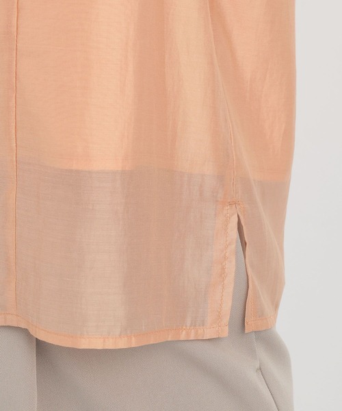 Andemiu（アンデミュウ）の「シアーラッフルスタンドブラウス136089（シャツ/ブラウス・レディース・オレンジ/ブラック/オフホワイト・FREE）」の13枚目の写真