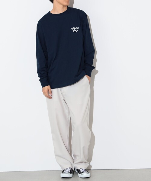 BEAMS HEART（ビームスハート）の「【ユニセックス】スマイルロゴ ワンポイント ロングスリーブ（Tシャツ/カットソー・メンズ・ホワイト/ネイビー・S/M/L/XL）」の16枚目の写真
