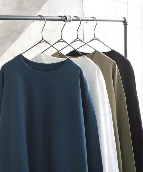 antiqua（アンティカ）の「コンパクトスムースロンT（Tシャツ/カットソー・レディース・カーキ/ブラック/ホワイト/ブルー・R/P）」の11枚目の写真